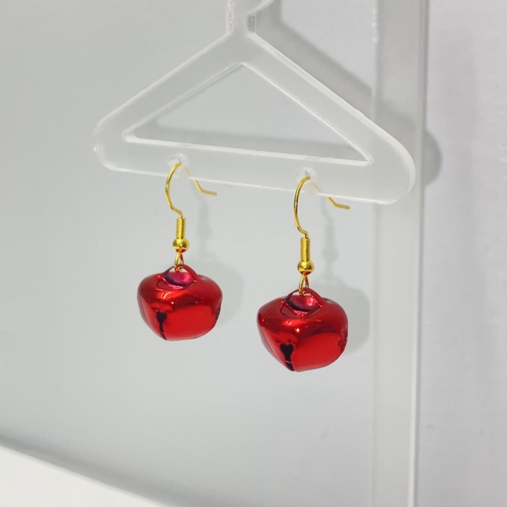 Christmas Earrings | Red Jingle Bell Earrings | Holiday Jewelry 🎄🔔❤️